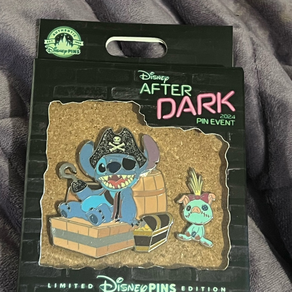 Disney After Dark 2024 Pirate Stitch Pin - Blue and Black